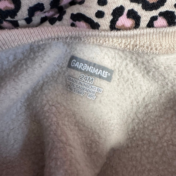 Lot of 2 Baby Girl Garanimals Sweatshirts 24 Months Beige Pink Leopard Cat - Picture 5 of 6